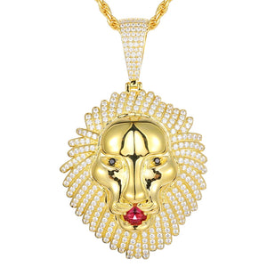 S925 Moissanite Gold Lion Pendant - Different Drips