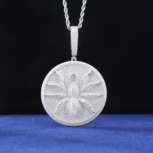Iced Moissanite Spider Medallion Pendant - Different Drips