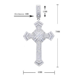Baguette Colored Cross Pendant - Different Drips