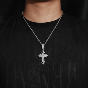 S925 Moissanite Celestial Cruciform Cross Pendant - Different Drips