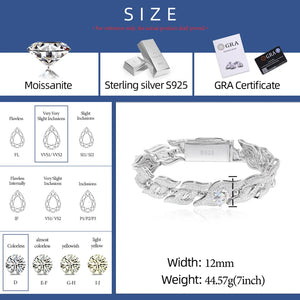 925 Sterling Silver Iced Moissanite Thorn Bracelet - Different Drips