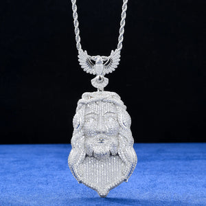 S925 Moissanite Diamond Jesus Piece Pendant with Angel Bail - Different Drips