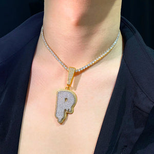 Drip Bubble Single Letter Pendant - Different Drips