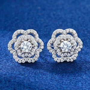 Floral Cluster Halo Stud Earrings - Different Drips