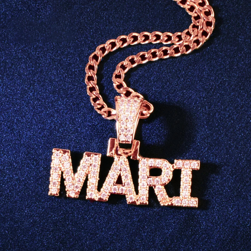 Small Bold Font Custom Letter Pendant - Different Drips