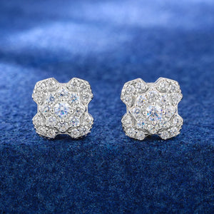 S925 Moissanite Snowburst Cluster Stud Earrings - Different Drips