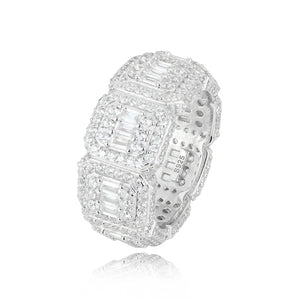 S925 Moissanite Baguette Eternity Band Ring - Different Drips