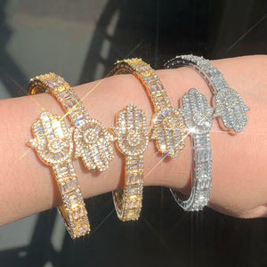 Baguette Hasma Hand Cuff Bangle Bracelet - Different Drips