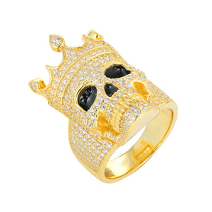 S925 Moissanite Diamond Crowned Skull Ring - Different Drips