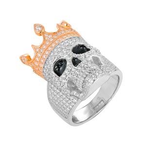 S925 Moissanite Diamond Crowned Skull Ring - Different Drips