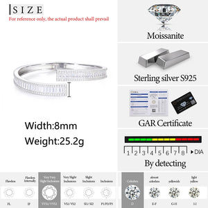 S925 Moissanite Baguette Bangle Bracelet - Different Drips
