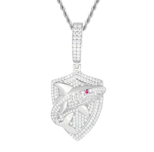 S925 Moissanite Shark Shield Pendant - Different Drips