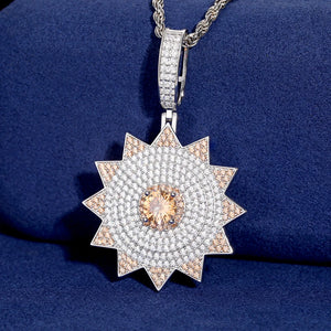 S925 Moissanite Diamond Sunburst Pendant - Different Drips