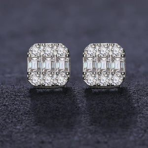 7mm S925 Moissanite Baguette Earrings - Different Drips