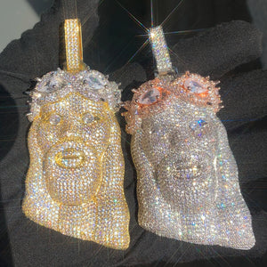 Diamond Infinity Crowned Jesus Pendant - Different Drips