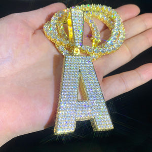 Large Bold Font Single Letter Pendant - Different Drips