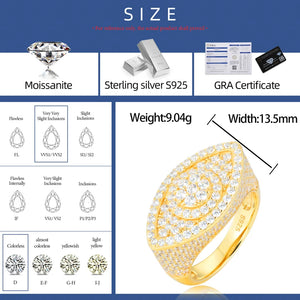 S925 Moissanite Evil Eye Ring - Different Drips