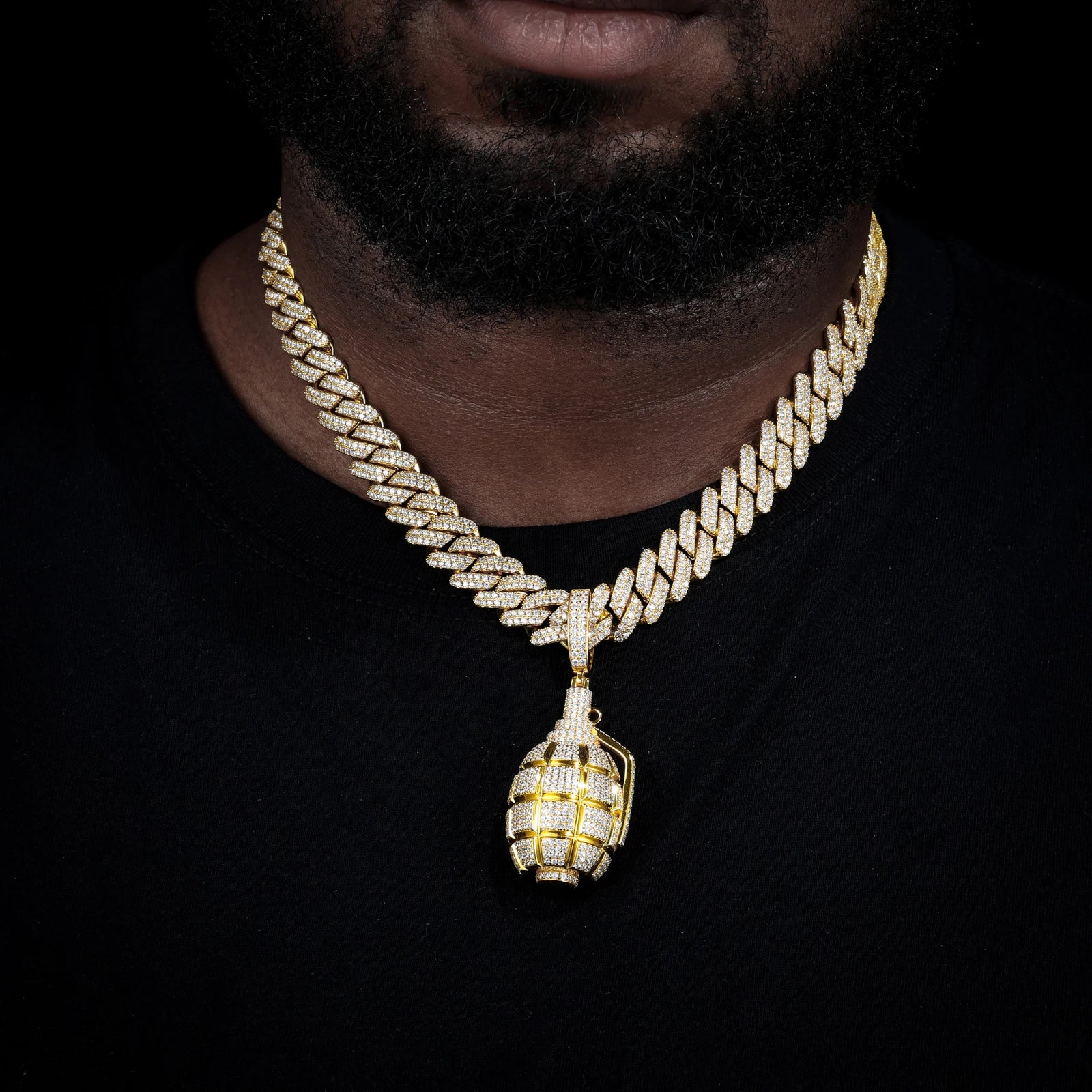 S925 Moissanite Diamond Grenade Pendant - Different Drips