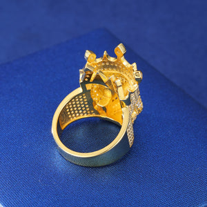 S925 Moissanite Diamond Crowned Skull Ring - Different Drips