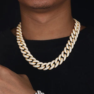 14-20mm 925 Moissanite Diamond Curb Cuban Link Chain - Different Drips