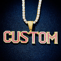 Thumbnail for Red Diamond Varsity Custom Letter Pendant - Different Drips