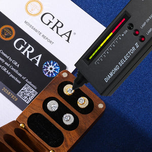 Crescent Pavé Halo Moissanite Stud Earrings - Different Drips