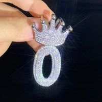 Thumbnail for Layered Italic Crown Bail Single Letter Pendant - Different Drips