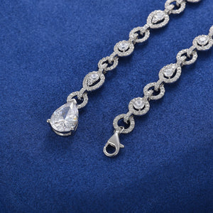 S925 Moissanite Diamond Double-Circle Link Necklace - Different Drips