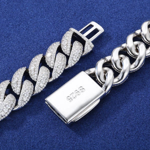 18mm S925 Cluster Moissanite Diamond Miami Cuban Link Chain - Different Drips