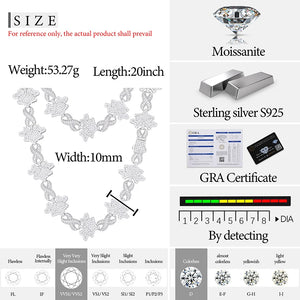 S925 Moissanite Butterfly Infinity Link Chain - Different Drips