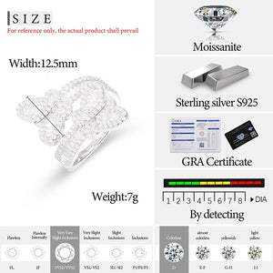 S925 Moissanite Baguette Butterfly Ring - Different Drips