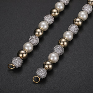 10mm Iced Pearl Link Chain - Different Drips