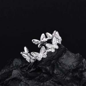 S925 Moissanite Butterfly Link Ring - Different Drips