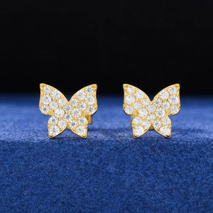 S925 Moissanite Butterfly Stud Earrings - Different Drips