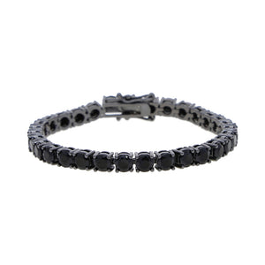 5mm Black Round Cut Tennis Bracelet - Different Drips