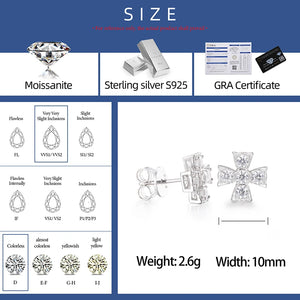 S925 Moissanite Cross Earrings - Different Drips