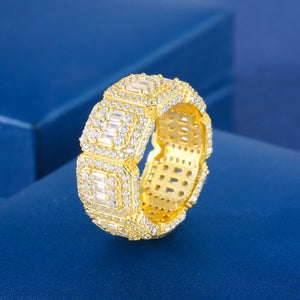 S925 Moissanite Baguette Eternity Band Ring - Different Drips