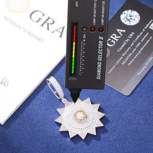 S925 Moissanite Diamond Sunburst Pendant - Different Drips
