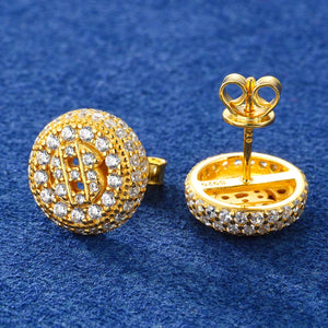 Dollar Sign Medallion Stud Earrings - Different Drips