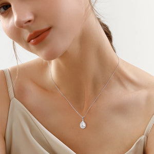 Women's S925 Pear Cut Moissanite Pendant - Different Drips