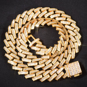 10mm Baguette Prong Cuban Link Chain - Different Drips