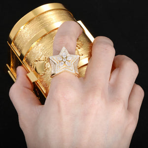 S925 Moissanite Star Statement Ring - Different Drips