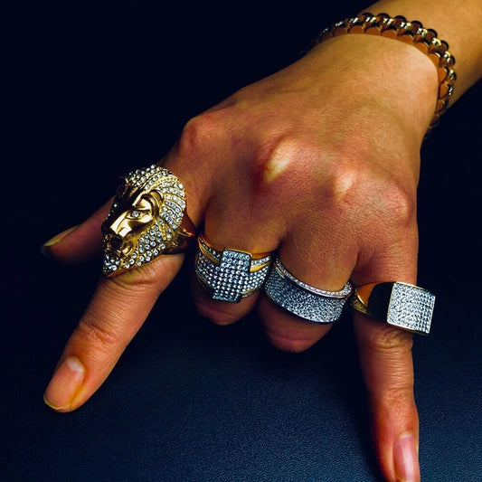 Iced Out Lion Ring - Different Drips