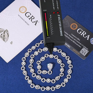 S925 Moissanite Diamond Double-Circle Link Necklace - Different Drips