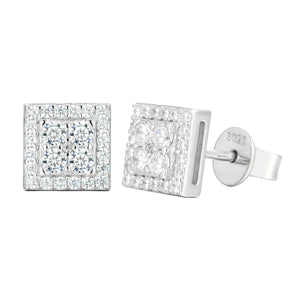 S925 Moissanite Square Stud Earrings - Different Drips