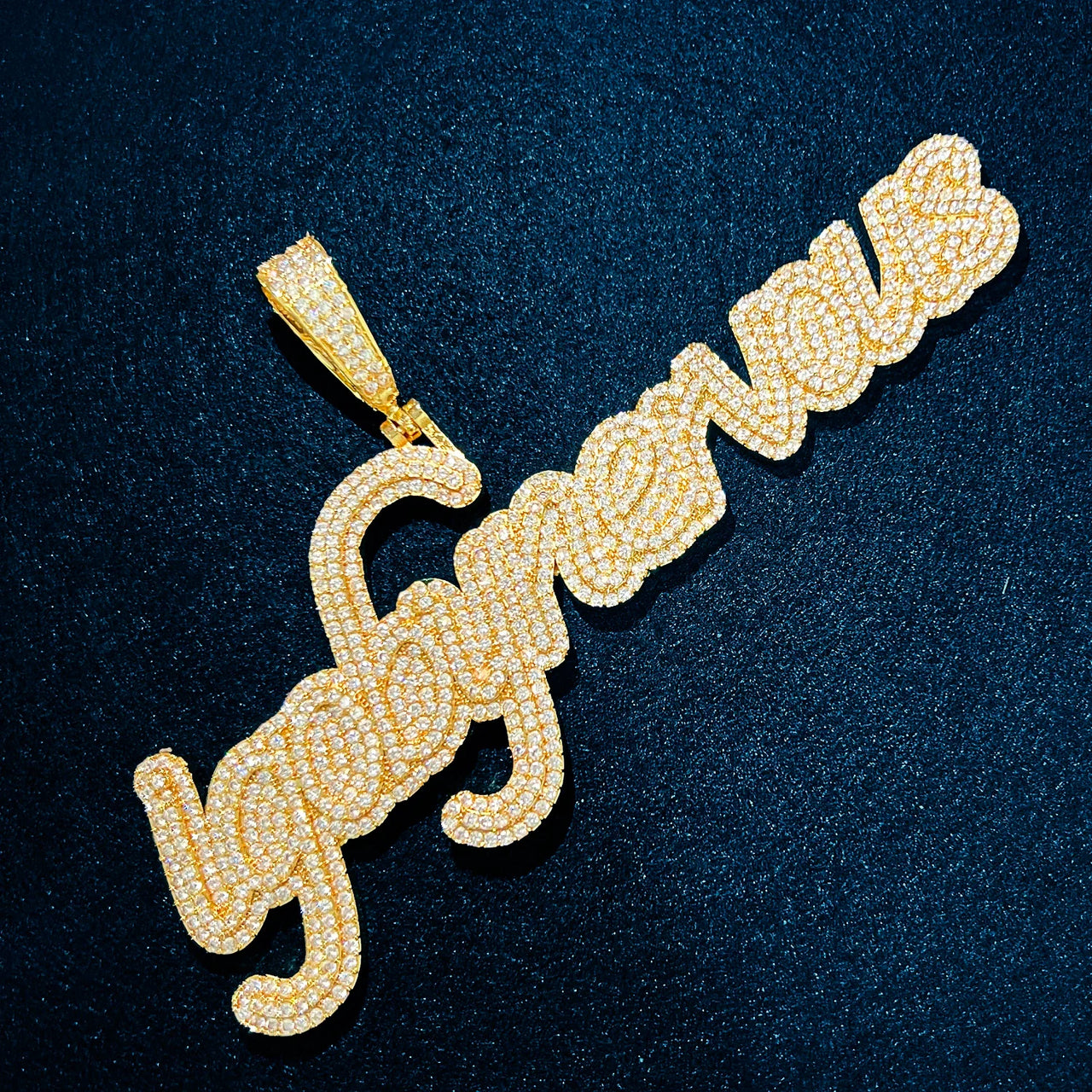 Layered Curve Custom Letter Pendant - Different Drips