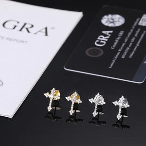 S925 Moissanite Diamond Cross Earrings - Different Drips