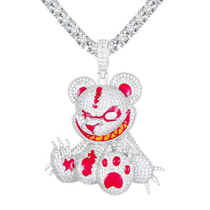 S925 Moissanite Savage Bear Pendant - Different Drips