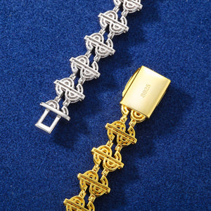 S925 Moissanite Dollar Link Bracelet - Different Drips