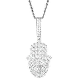 S925 Moissanite Hamsa Hand Pendant - Different Drips